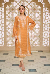 DA-1755 ORANGE EMBROIDERED KURTA
